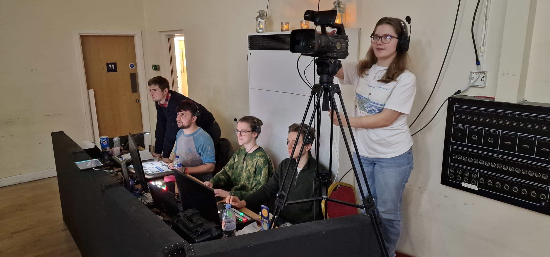 The team setting up for a church gathering